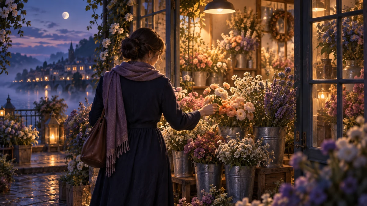 花屋で自分の好きな花を選ぶ夢のイメージ