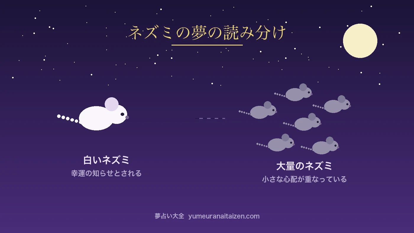 ネズミの夢の読み分け図(色と数)